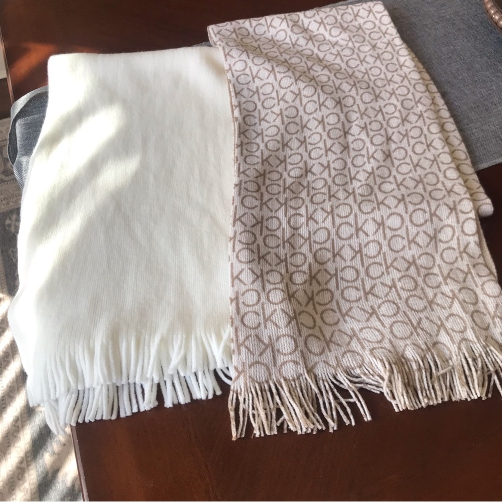 2 Calvin Klein Scarves.. New Without Tags.. very soft.. could be for woman, man